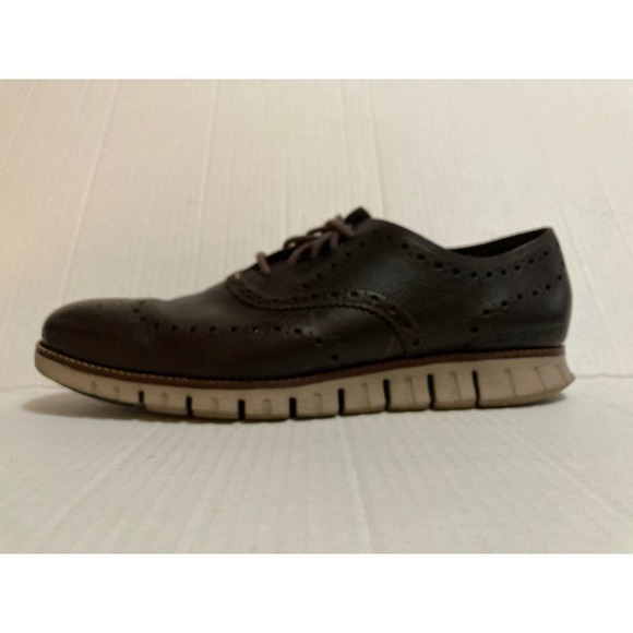 Men’s Cole Haan ZeroGrand Wing Ox Brogue Leather Brown Size 9.5 C25273‎ - Picture 1 of 8